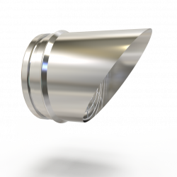 Horizontaal eindstuk Ø 100 mm Enkelwandig RVS