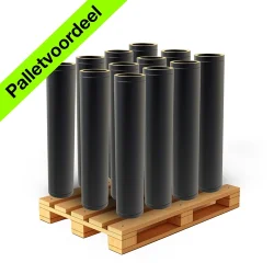 Palletvoordeel Element 100 cm Ø 150 mm dubbelwandig geïsoleerd mat zwart 15 STUKS