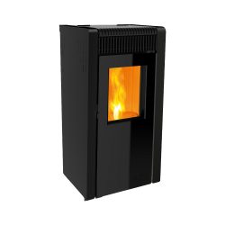 Pelletkachel ASPE 10 kW, glas. Kleur: zwart.