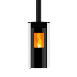 Pelletkachel ERISTE 10 kW, concentrisch staal. Kleur: wit.