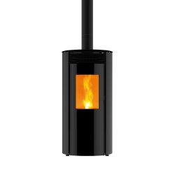 Pelletkachel ERISTE 8 kW, concentrisch staal. Kleur: zwart.