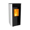 Pelletkachel ARA 10 kW, glas. Kleur: wit.