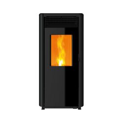 Pelletkachel ARA 10 kW, glas. Kleur: zwart.