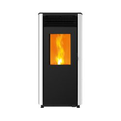 Pelletkachel ARA 10 kW, staal. Kleur: wit.