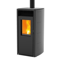 Pelletkachel ARA 10 kW, concentrisch staal. Kleur: zwart.