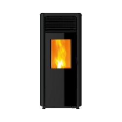 Pelletkachel ARA 12 kW, glas. Kleur: zwart.