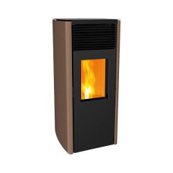 Pelletkachel ARA 14 kW, staal. Kleur: roestbruin.