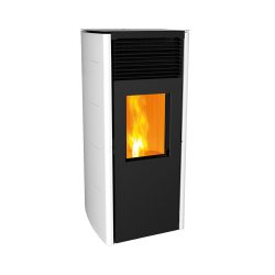 Pelletkachel ARA 14 kW, staal. Kleur: wit.