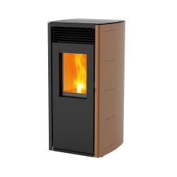 Pelletkachel ARA 8 kW, staal. Kleur: roestbruin.