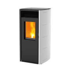 Pelletkachel ARA 8 kW, staal. Kleur: wit.