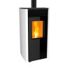 Pelletkachel ARA 8 kW, concentrisch glas. Kleur: wit.