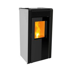 Pelletkachel ASPE 10 kW, glas. Kleur: wit.