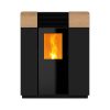 Pelletkachel NUMA 8 kW glas. Ornament: houtlook.