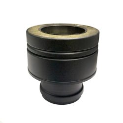 Onderaansluitstuk 80 mm vrouwelijk incl siliconering Ø 100 mm Dubbelwandig geïsoleerd mat zwart